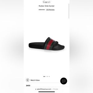Men Authentic Gucci Slides Size 13